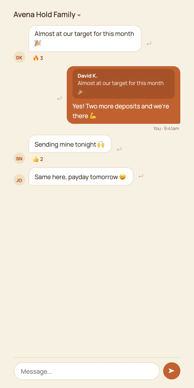 Stay in touch with your group between contributions.