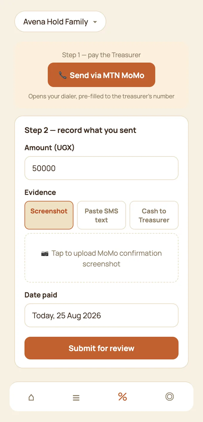 Pay each other directly, then show your proof.